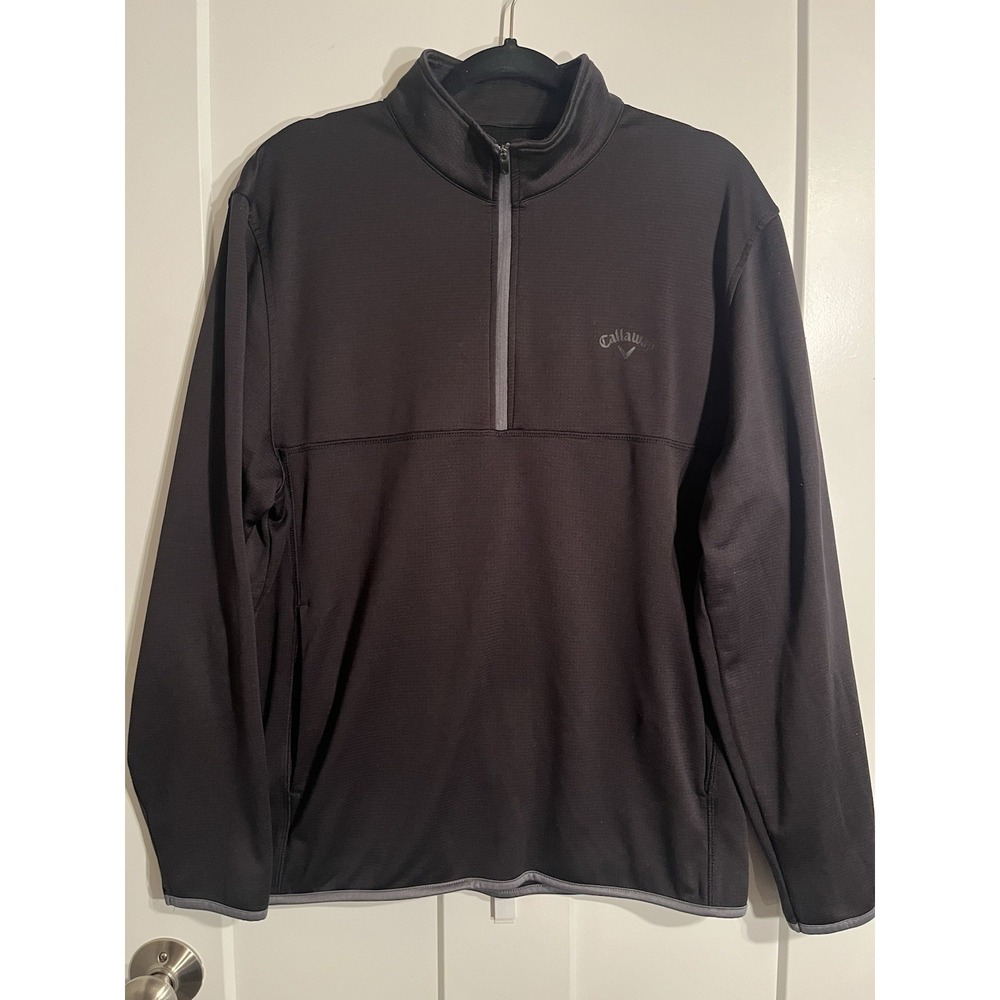 Callaway Golf Men’s Large L Black Quarter Zip Pullover Golf Performance Pullover